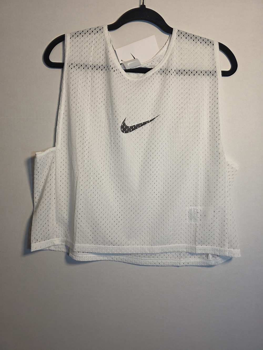Nike White Mesh Cropped Athletic Tank